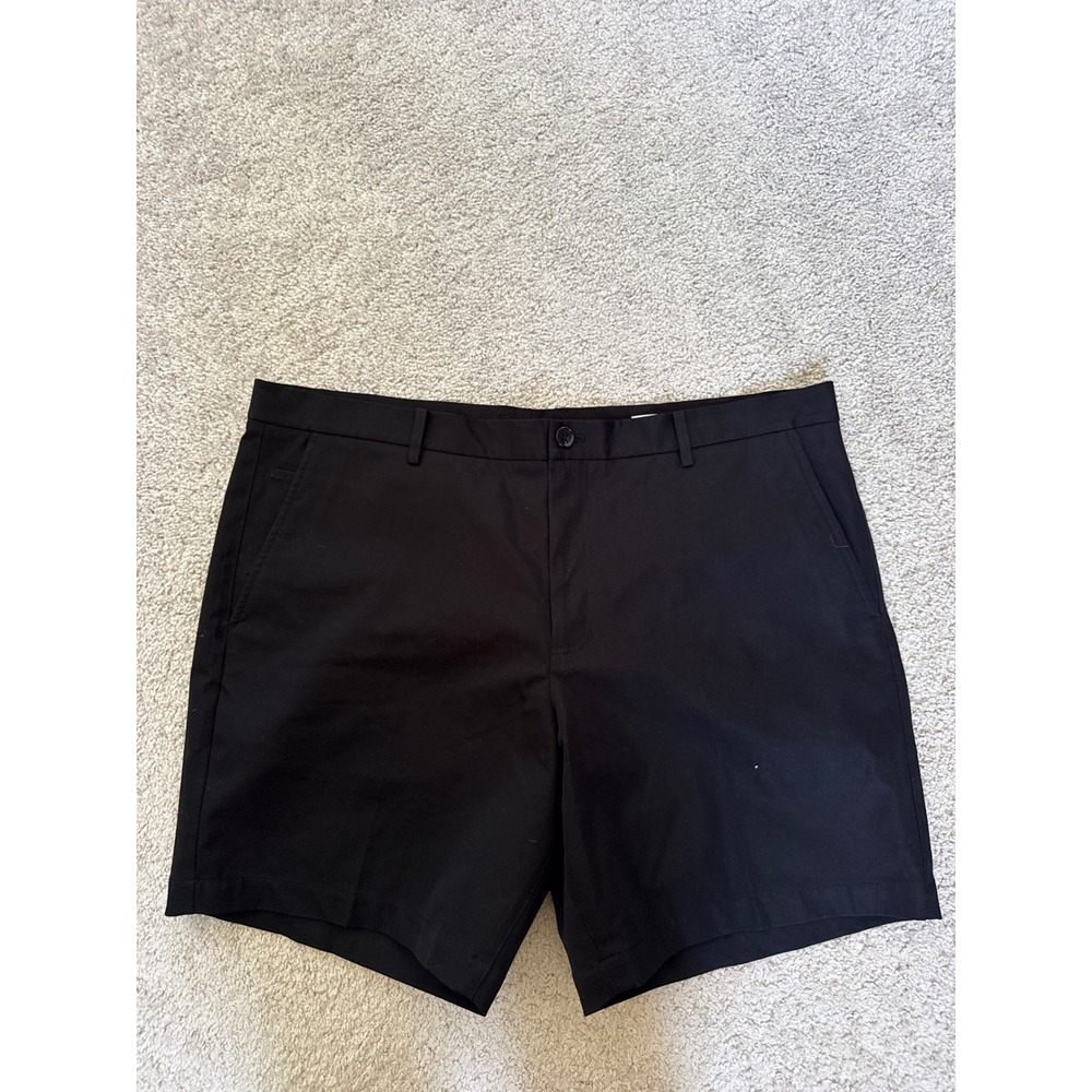 7 For All Mankind Mens Black Tech Chino Shorts Size 38 Performance Stretch